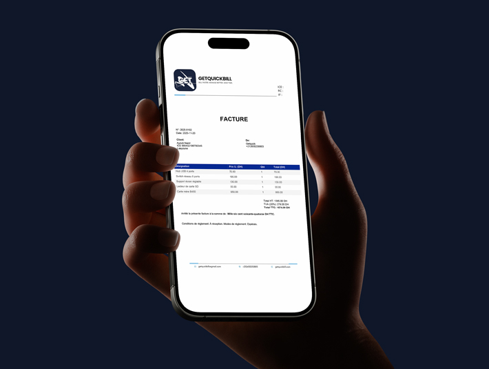 Exemple d'en-tête de facture personnalisé